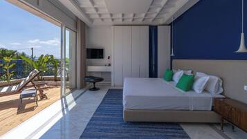 Superior-værelse med dobbeltseng eller 2 enkeltsenge - havudsigt | Pengeskab på værelset, mørklægningsgardiner, gratis Wi-Fi