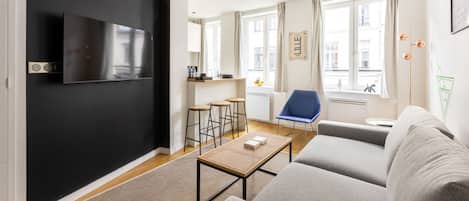 Leilighet – superior, eget bad (La Vieille Bourse) | Blendingsgardiner, strykejern/-brett og wi-fi (inkludert)