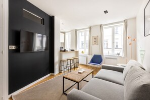 Superior-Apartment, mit Bad (La Vieille Bourse) | Verdunkelungsvorhänge, Bügeleisen/Bügelbrett, kostenloses WLAN