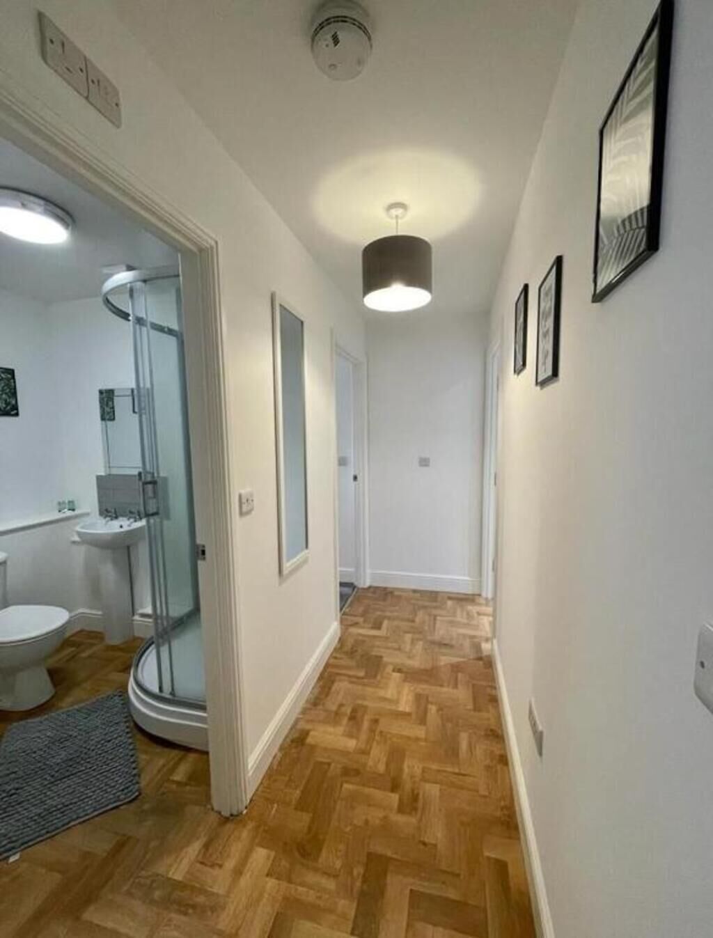 Hair dryer, towels, toilet paper