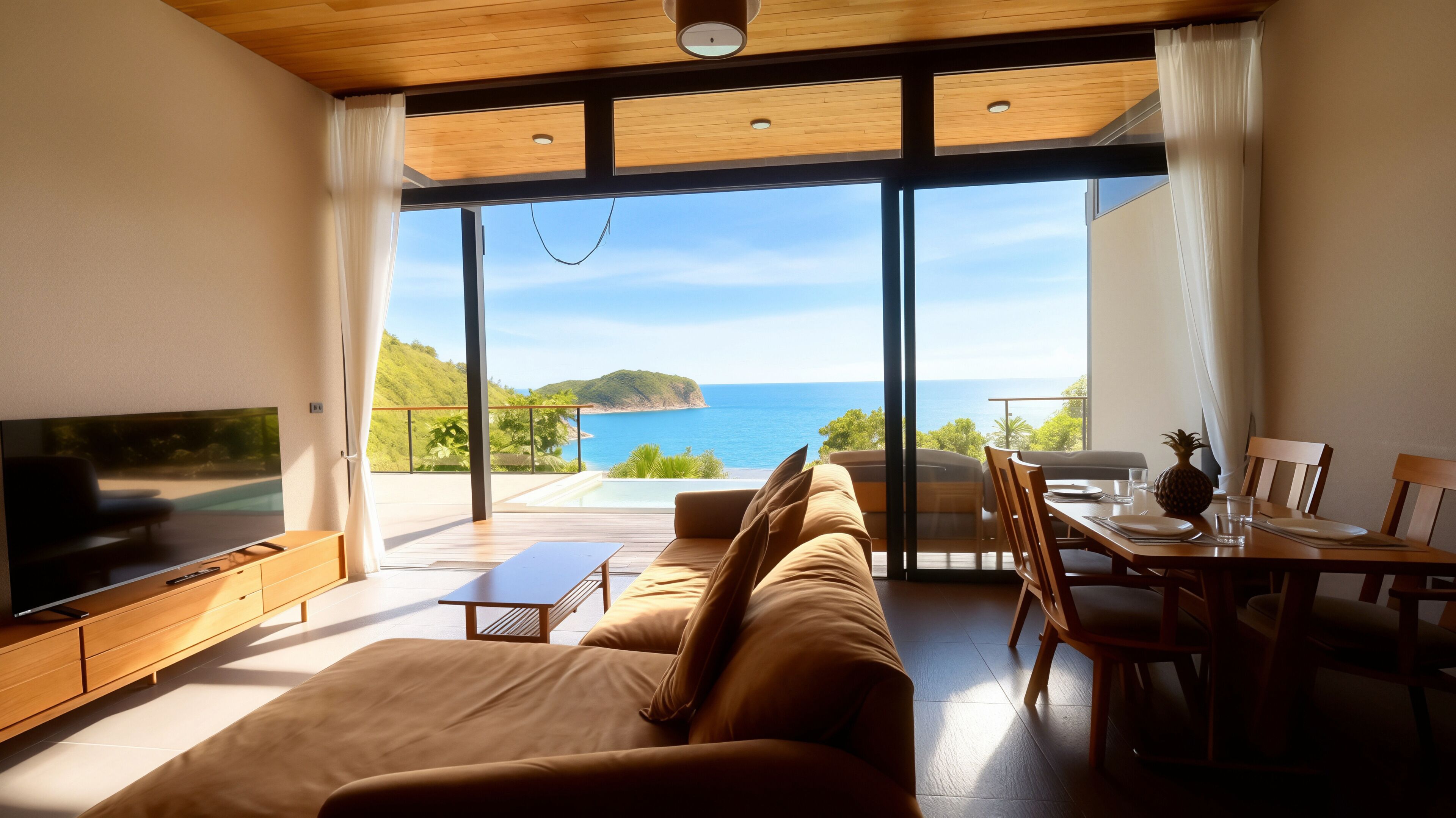 Family Villa, 2 Bedrooms, Sea View | Living area
