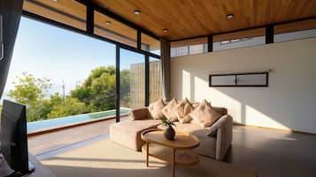 Romantic Villa, 1 Bedroom, Private Pool, Sea View | Living area