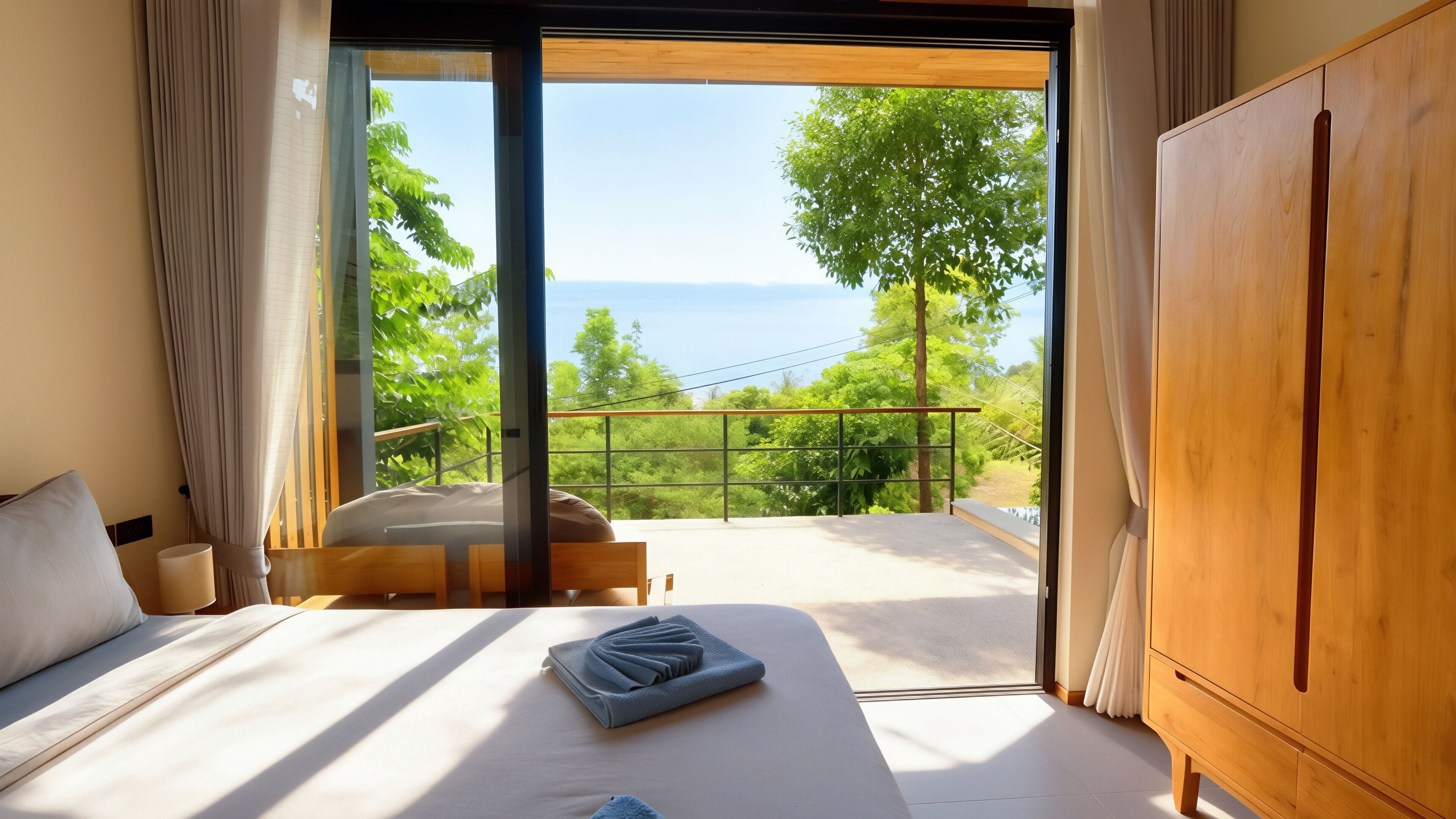 Villa, 1 Schlafzimmer, eigener Pool, Meerblick | Kostenloses WLAN, Bettwäsche