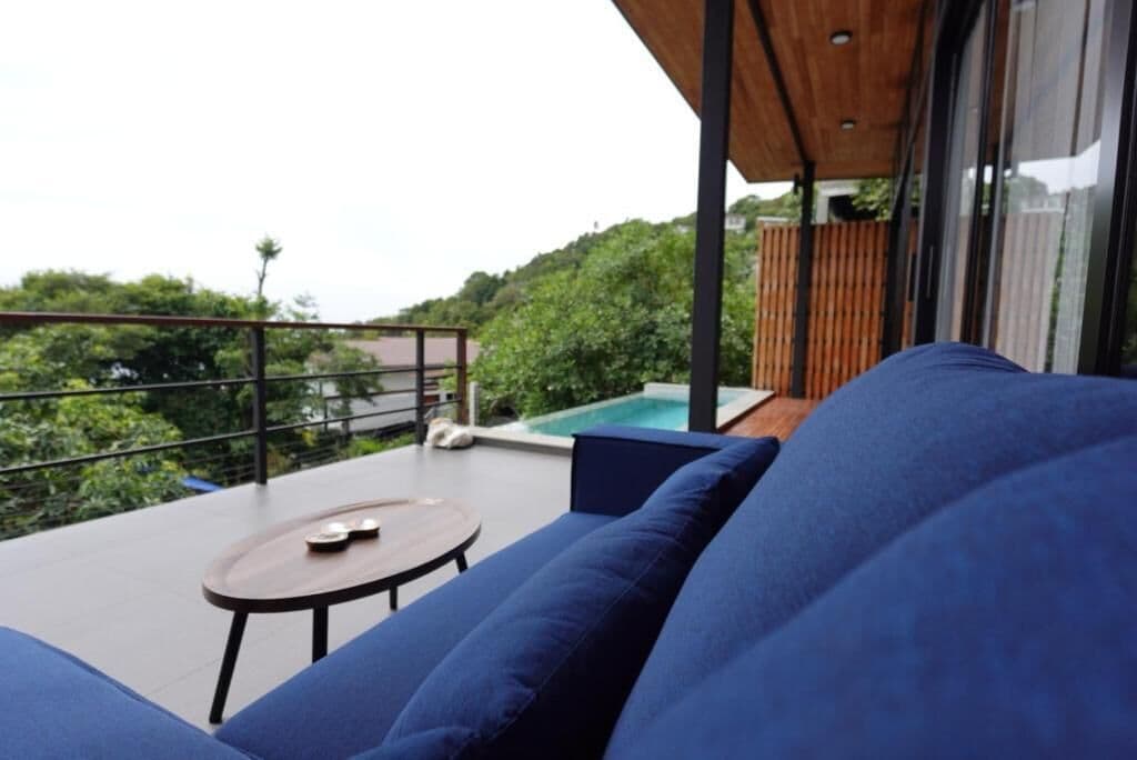 Villa, 1 Schlafzimmer, eigener Pool, Meerblick | Balkon