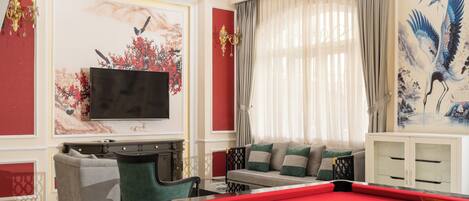 Villa – president, 6 soverom, Club Lounge-tilgang, byutsikt | Sengetøy i egyptisk bomull, sengetøy av topp kvalitet og dundyner