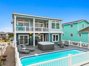Terrace/patio - Experience ocean views at Atlantic Horizon in Oak Island, featuring 10 bedrooms. (Oak Island)