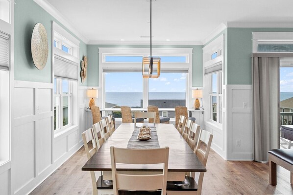 Dining - Experience ocean views at Atlantic Horizon in Oak Island, featuring 10 bedrooms. (Oak Island)