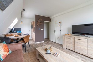 Apartment | Living room - Comfortable and Modern Furnished 4-person Apartment (De Koog)