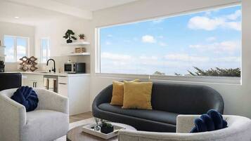 Televisión, chimenea y oficina