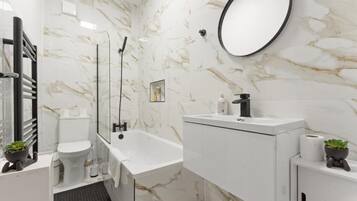 Towels, soap, toilet paper