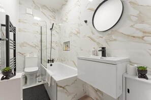 Towels, soap, toilet paper