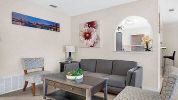 Televisio, takka, työhuone