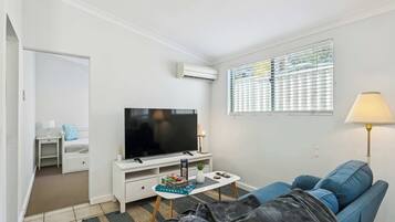 2 bedrooms, iron/ironing board, travel crib, WiFi