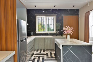 Microwave, oven, stovetop, dishwasher - Z Villa Luxury private pool villa near Fateh Sagar Lake Udaipur perfect getaway! (bh. kavita farmhouse. nr. spectrum resort)