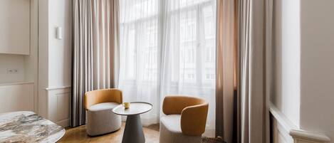 Luxury Apartment, 2 Bedrooms, City View | Living area | 100-inch Smart TV with satellite channels, Netflix, DVD player