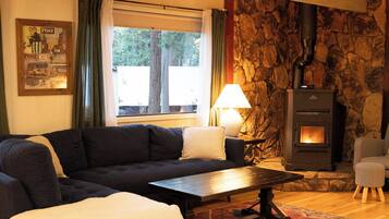 Smart TV, fireplace, video games, table football