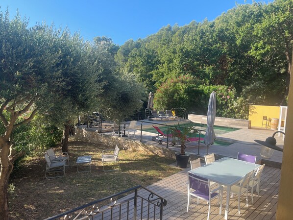 Doppia Deluxe, 1 camera da letto, aria condizionata, vista piscina | Area per barbecue/picnic