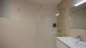 Ducha, secador de pelo y toallas