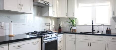 Fridge, oven, stovetop, dishwasher