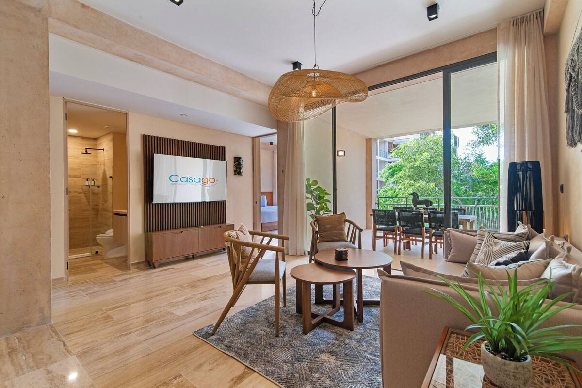 Deluxe Apartment, 2 Bedrooms, Terrace, Pool View | Ruang tamu