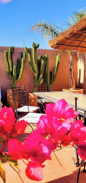 Terrace/patio - ❤️ New on Abritel! 🌵 Riad Dar Cactus Bleu 🌵, Marrakech medina (Marrakech)