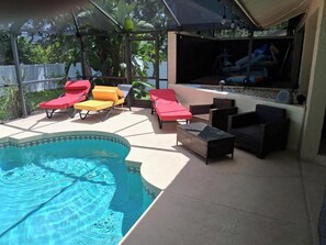 Outdoor pool, a heated pool