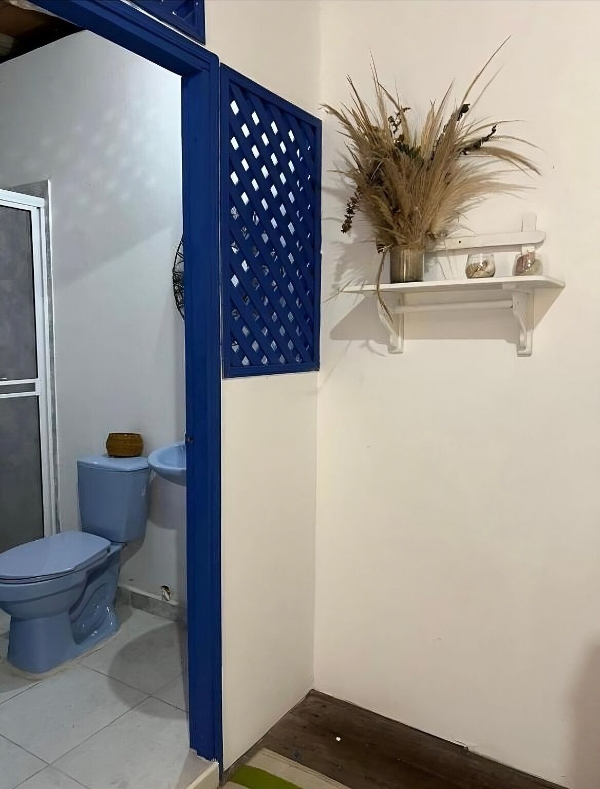 Shower, towels, soap, toilet paper