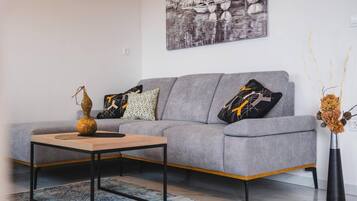 Ferienhaus | Wohnzimmer | Kamin