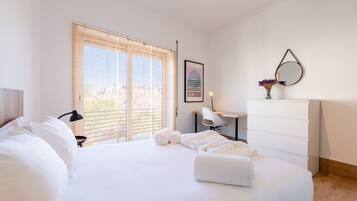 Desk, iron/ironing board, internet, bed sheets