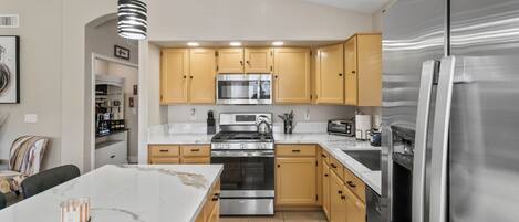 Microwave, oven, stovetop, dishwasher