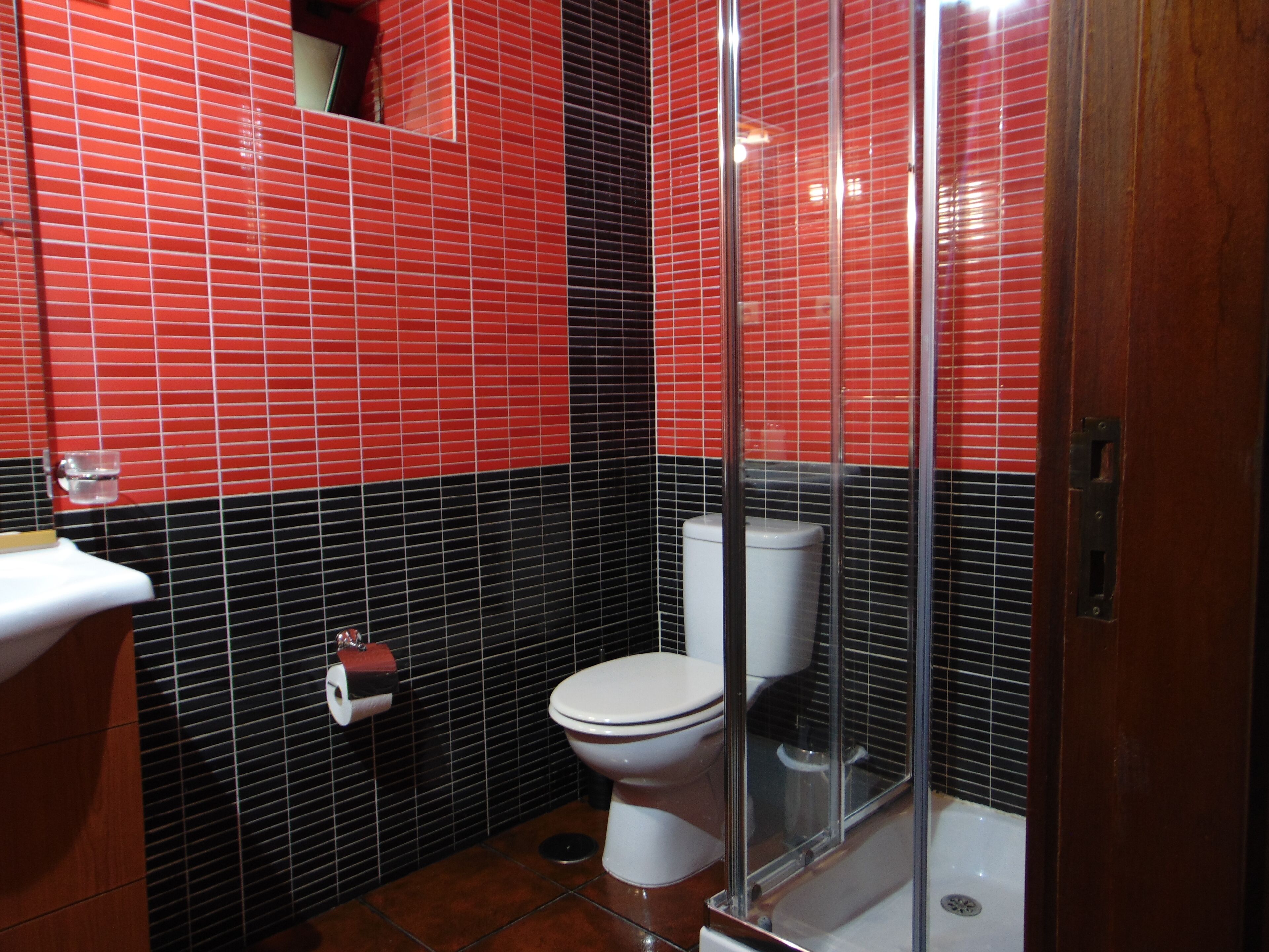 Douche, serviettes fournies, papier toilette