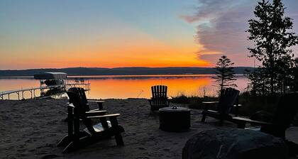 Lakeside luxury Home—dock, firepit, and easy access to Michigan’s best towns!