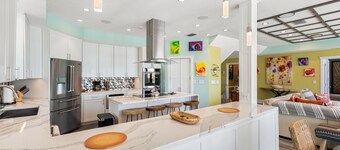 Beachfront home with saltwater pool, direct beach access, amd firepit