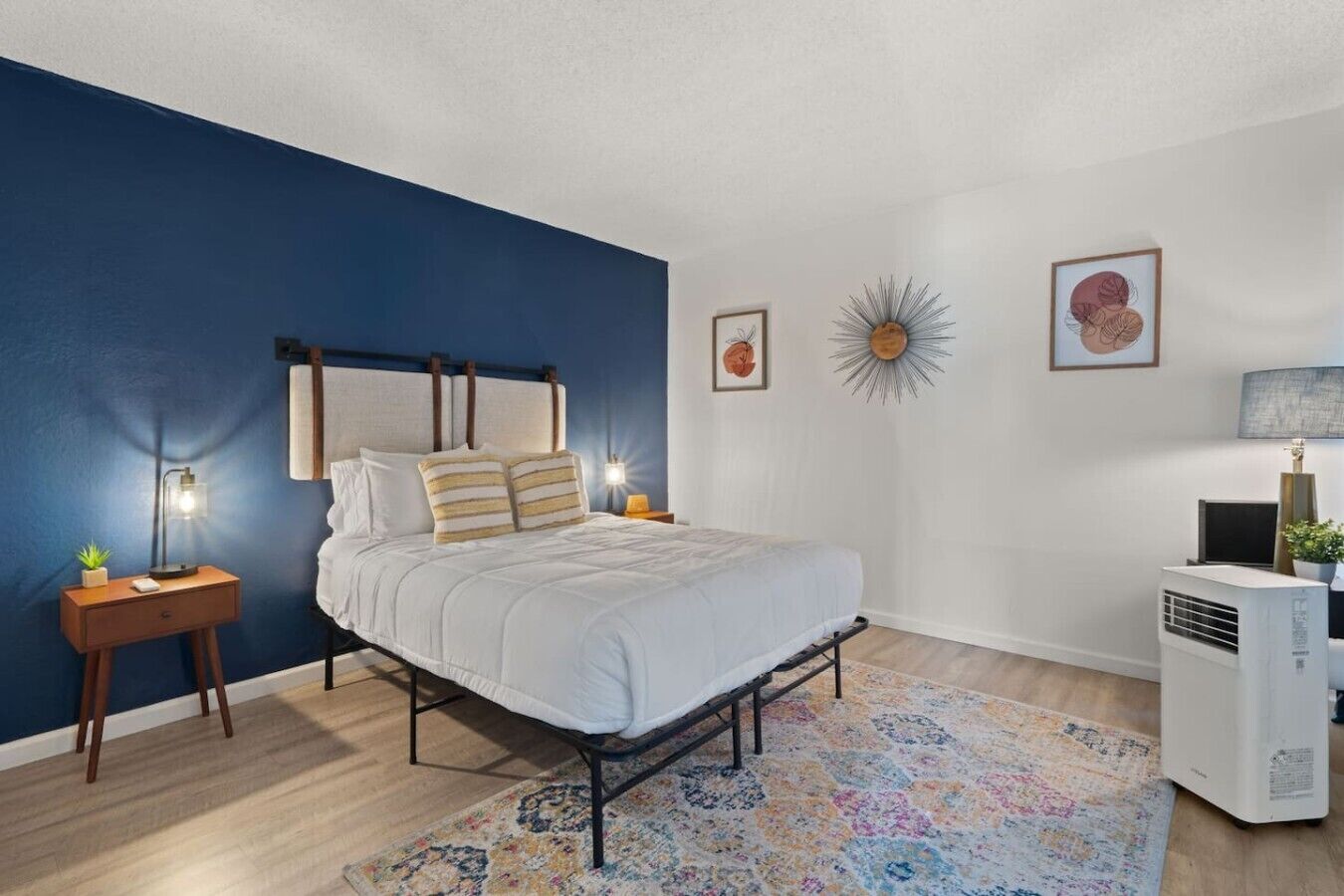 Desk, iron/ironing board, travel crib, free WiFi