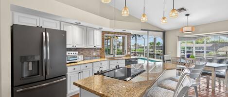 Microwave, oven, stovetop, dishwasher