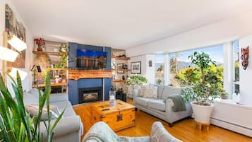 Smart TV, fireplace, stereo