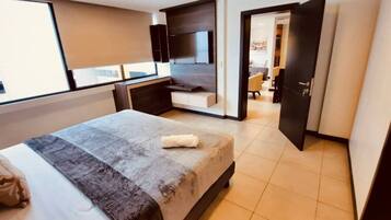 Desk, iron/ironing board, travel crib, WiFi