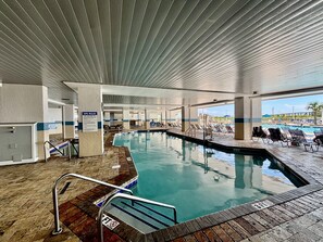 Indoor pool, a heated pool - Modern Oceanfront Couple Retreat | (Myrtle Beach)