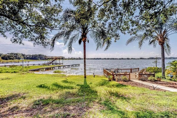 Property grounds - Sunset Lakefront Home | Hot Tub, Private Dock (Eagle Lake)