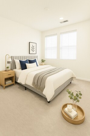 2 bedrooms, iron/ironing board, WiFi, bed sheets