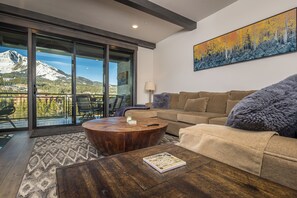 Televisión y chimenea 