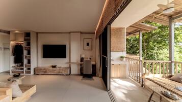 Elite Twin Room, 2 Double Beds, Balcony, Garden View | Terrace/patio