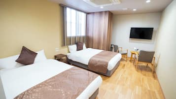 Deluxe-herbergi fyrir tvo, tvö rúm | Hljóðeinangrun, ókeypis þráðlaus nettenging