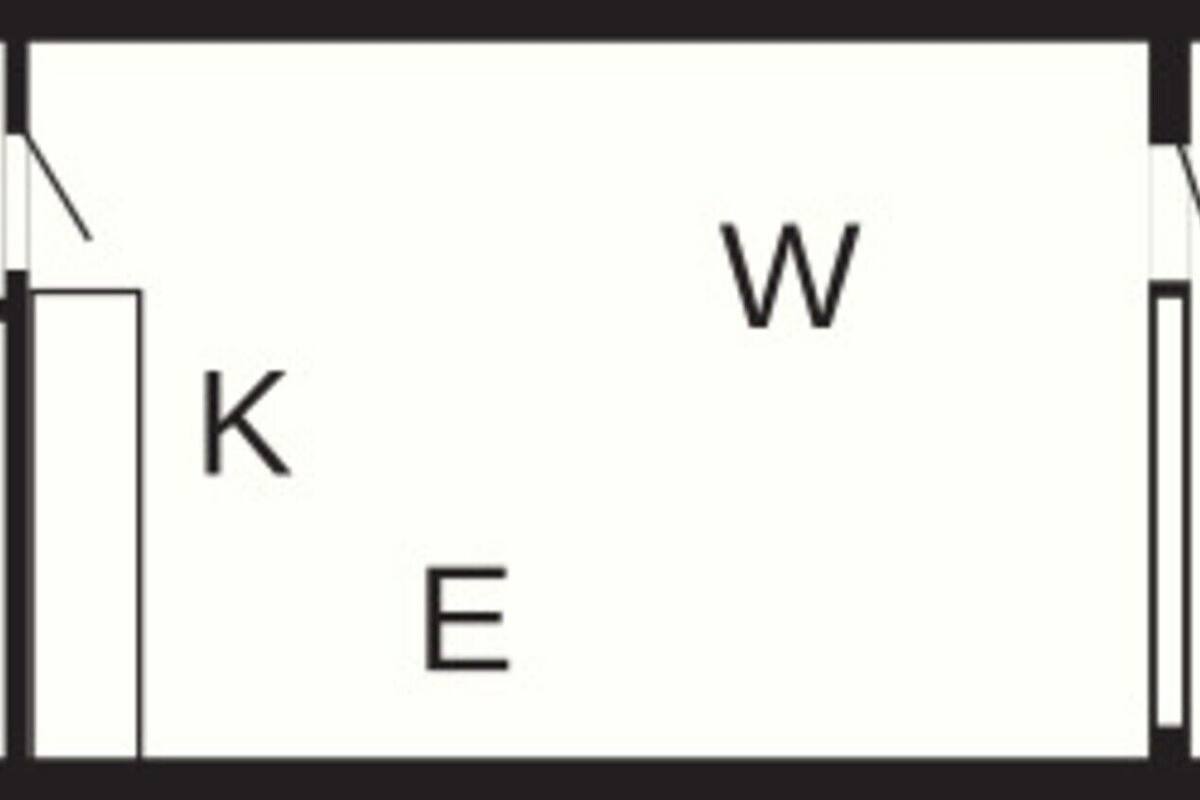 A floor plan with labeled rooms: Z, B, K, E, F, W, and TE.