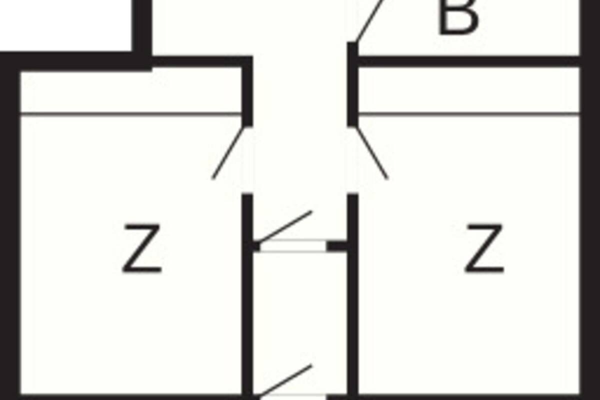 A floor plan with labeled rooms: AL, W, E, K, B, and Z.