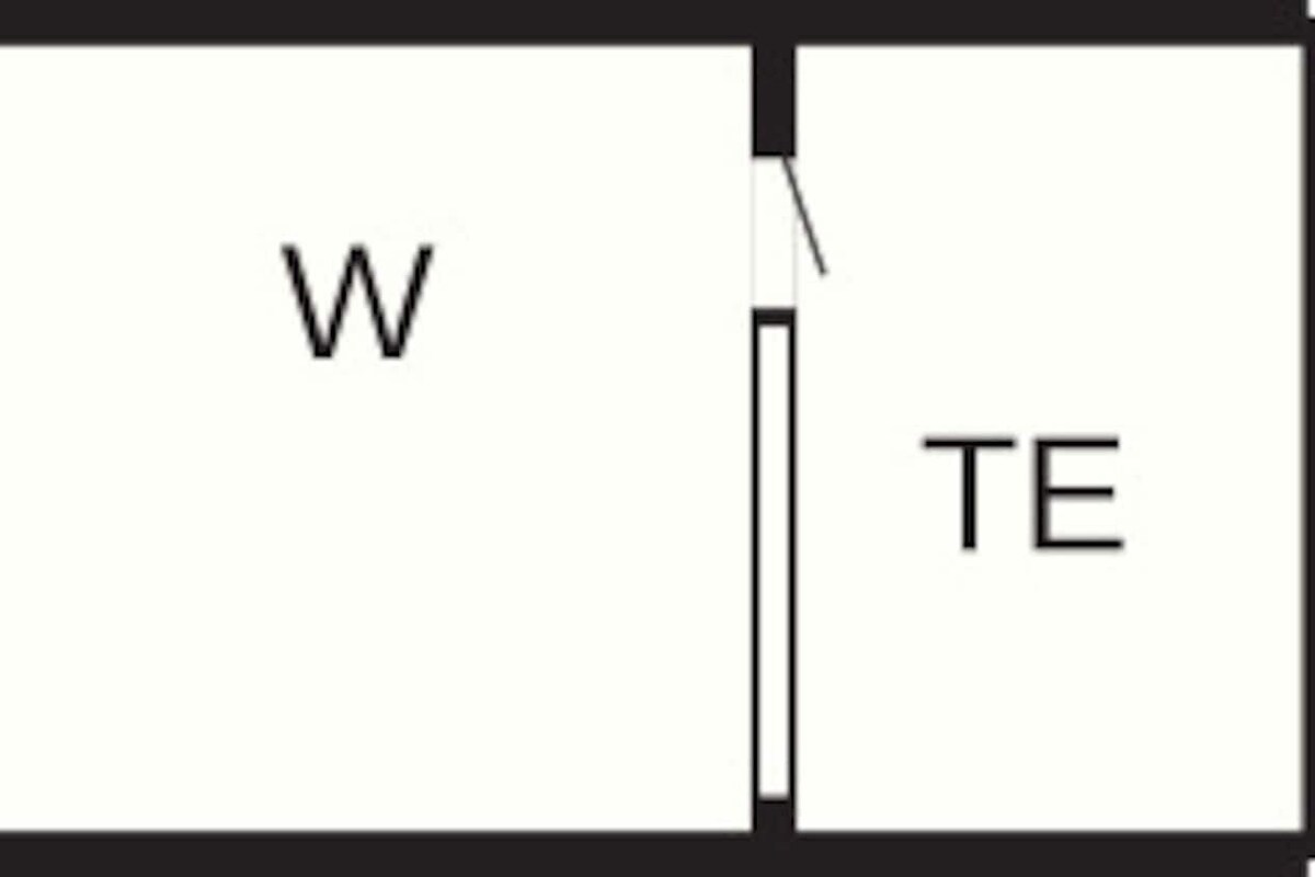 A floor plan with labeled rooms: F, Z, B, K, W, and TE.