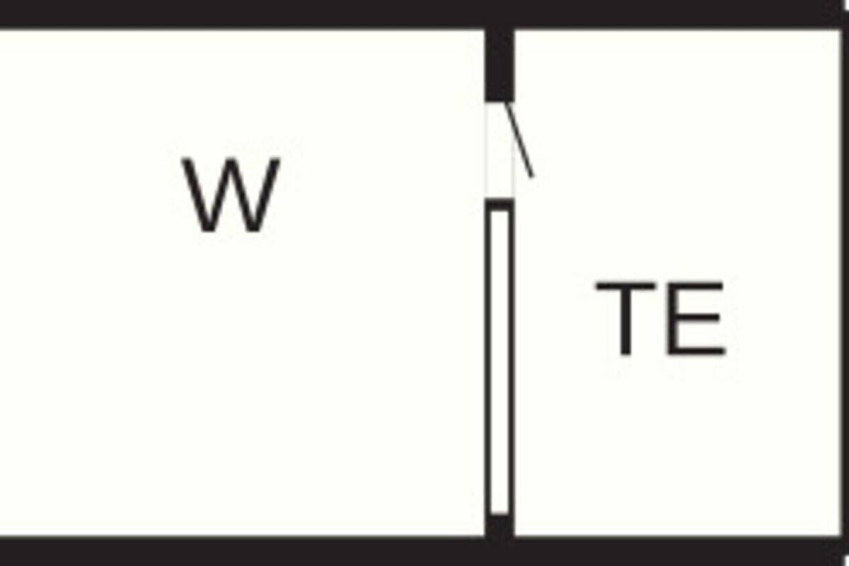 A floor plan with labeled rooms Z, B, F, K, W, and TE.