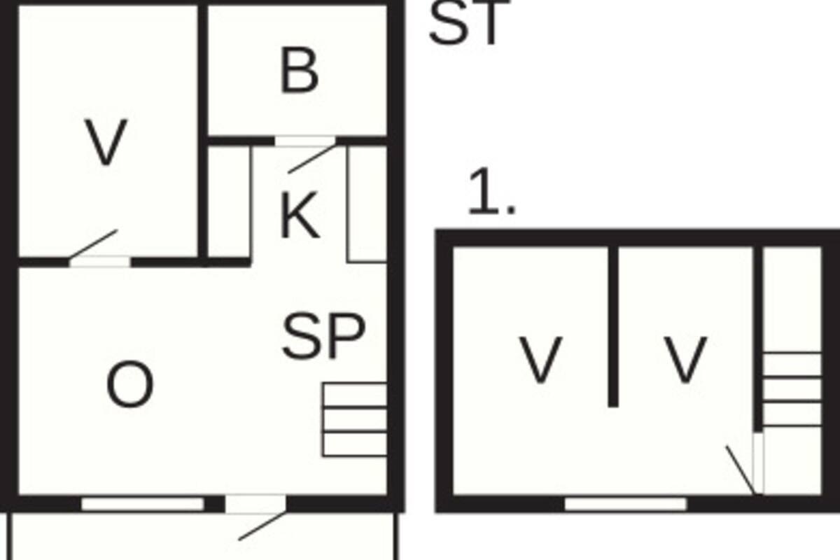 Deluxe-hus - 2 soveværelser | Plantegning