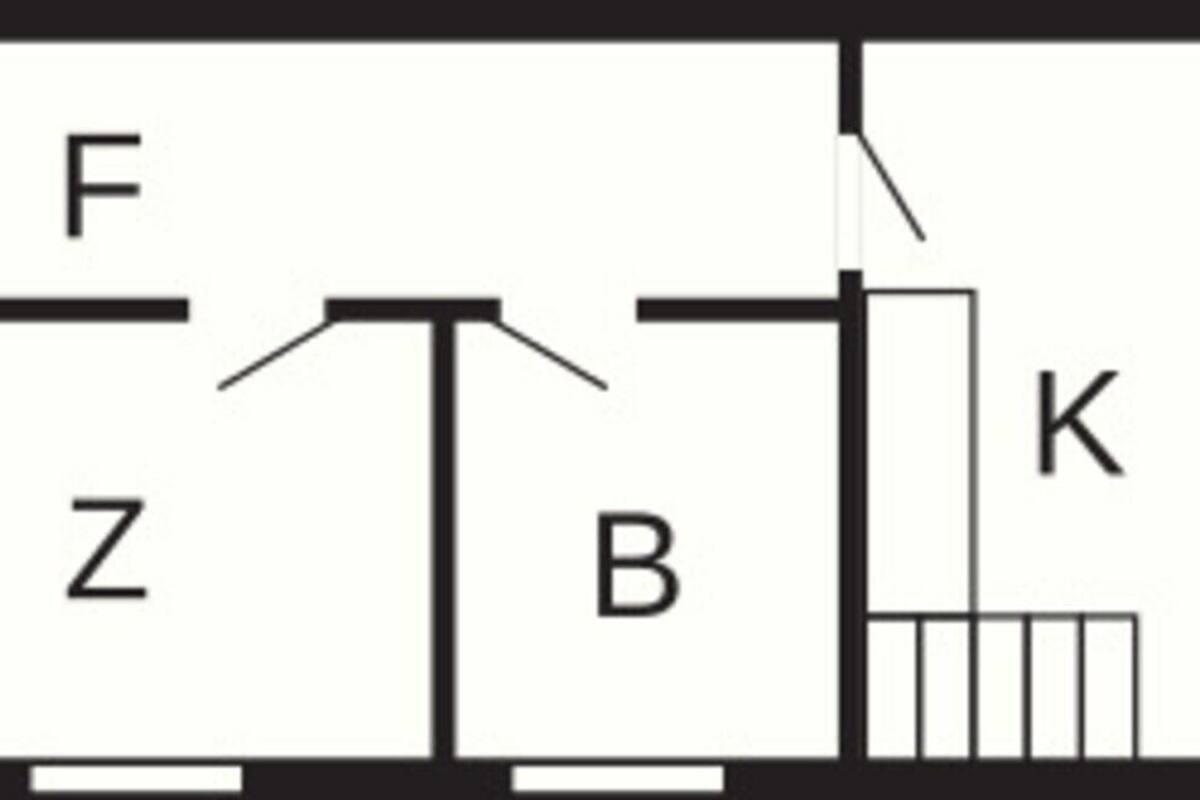 A floor plan with labeled rooms Z, F, B, K, W, and TE.