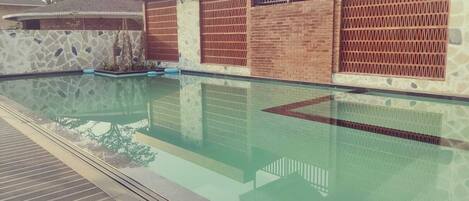 Indoor pool, outdoor pool, open 9:00 AM to 9:00 PM, free pool cabanas